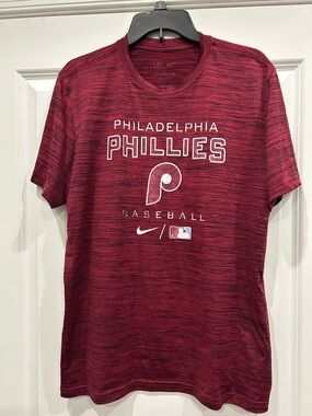 Nike Maroon Heather Philadelphia Phillies Graphic Tee